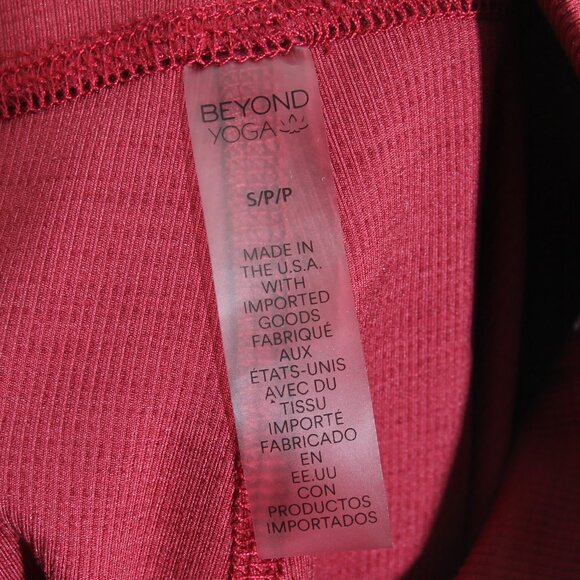 Beyond Yoga Heather Rib High Waisted Midi Leggings Rosewood Red Size Small - Picture 16 of 16